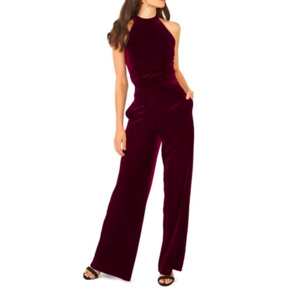 1. State Pants - ❌CLEARANCE❌ 1 state burgundy velvet jumpsuit